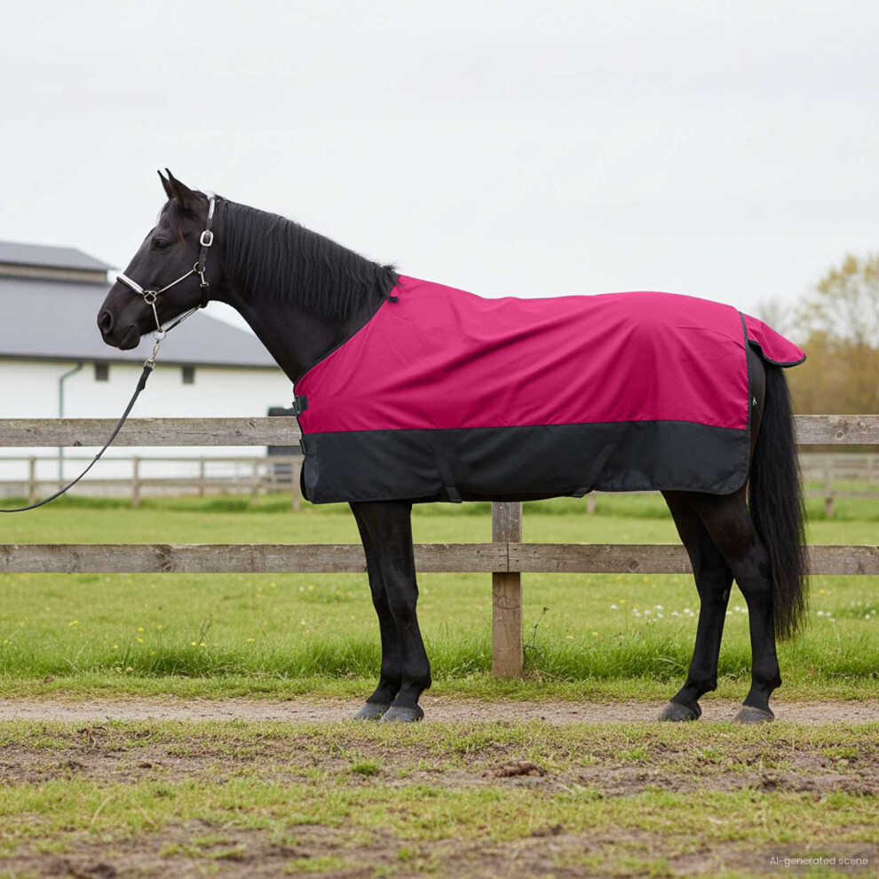 Vidaxl Horse Blanket Pink And Black 115 Cm Polyester