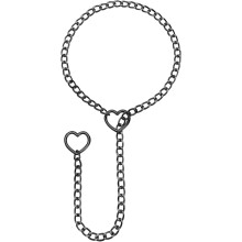 Damen Punk Halskette mit Herz Gothic Choker Punk Y2K Schwarz 80 cm — punk halskette, schwarzer damen choker, herz kette, y2k kette