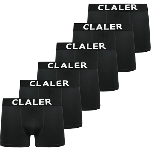 Boxer da Uomo in Cotone Set da 6 Pezzi Neri Traspiranti L — intimo uomo, slip cotone, boxer comodi