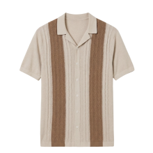 Maglietta Polo da Uomo Polo Polówka Maglione Slim Fit Stile Elegante Bianco Beige 3XL — abbigliamento smart casual