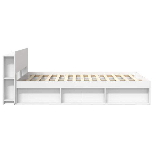 VidaXL vidaXL Bed Frame with Storage White 150 x 200 cm Engineered Wood 2