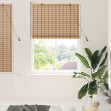 vidaXL Roller Blind Natural and Brown 100 x 160 cm Bamboo