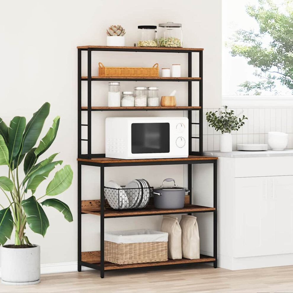 Vidaxl Kitchen Shelf Old Wood 100 X 40 X 168 Cm Engineered Wood