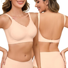 Reggiseno Senza Cuciture Schiena Scoperta con Spalline Removibili Nudo XL — intimo sotto vestito, reggiseno yoga