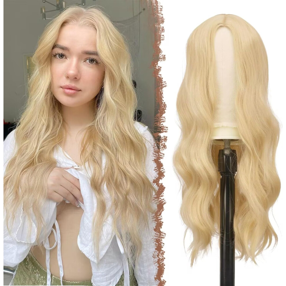 Womenâs Wig Long Hair 70 cm Waves Blonde Realistic Synthetic â womens wig 70 cm, blonde wavy wig, realistic synthetic wig, heat resistant wig