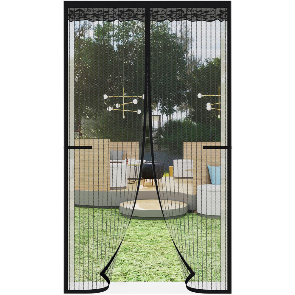 Magnetic Insect Screen For Balcony Patio Doors Black 85 X 205 Cm Â Magnetic Mosquito Net, Balcony Door Mosquito Net, Terrace Mosquito Net 85X205 5902362835366