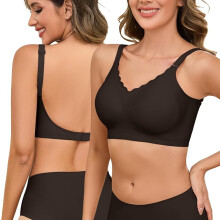 Reggiseno Senza Cuciture Schiena Scoperta Spalline Removibili Multidirezionali Nero S — intimo sotto vestito