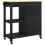 VidaXL vidaXL Kitchen Trolley MONZA Black 84 x 40 x 88.5 cm Solid Pine Wood 2