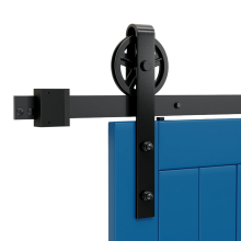 Skysen Sistema per Porte Scorrevoli Binario Acciaio al Carbonio Nero 228 cm — binario per porte, porte stile loft