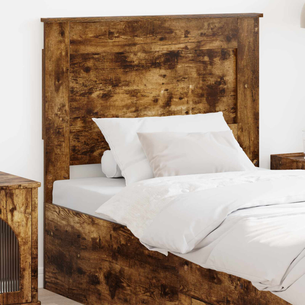 Vidaxl Headboard With Headboard Smoked Oak 80 Cm Engineered Wood