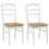 VidaXL vidaXL Dining Chair 2 pcs White and Brown Solid Rubber Wood 2