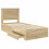 VidaXL vidaXL Bed Frame Sonoma Oak and Silver 75 x 190 cm Engineered Wood 5