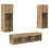 VidaXL vidaXL TV Wall Units Wall-mounted 5 pcs Black Oak Engineered Wood 2