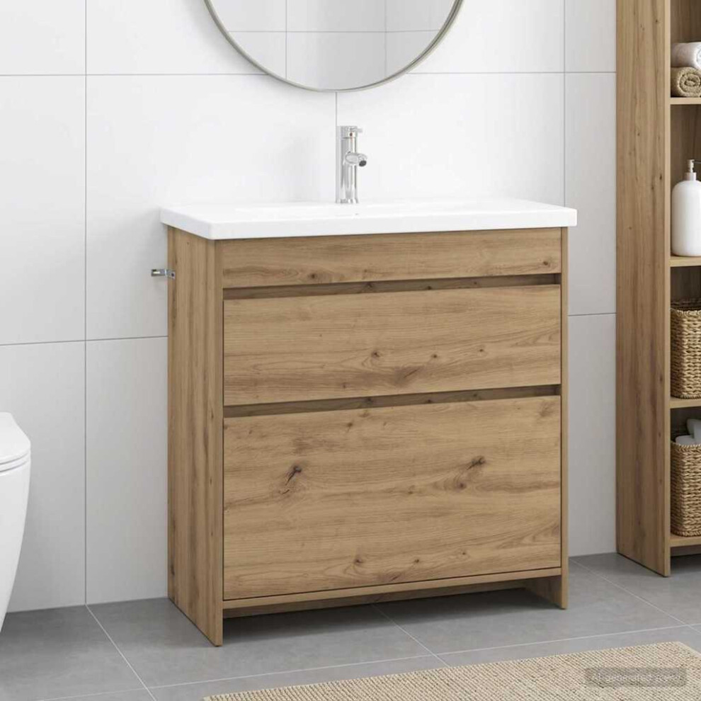 Vidaxl Bathroom Furniture Set Artisan Oak 81 X 40 X 84.5 Cm