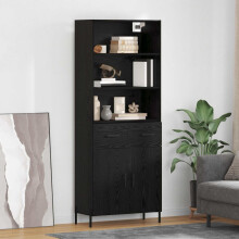 vidaXL Highboard Black oak 69.5 x 34 x 180 cm Engineered Wood