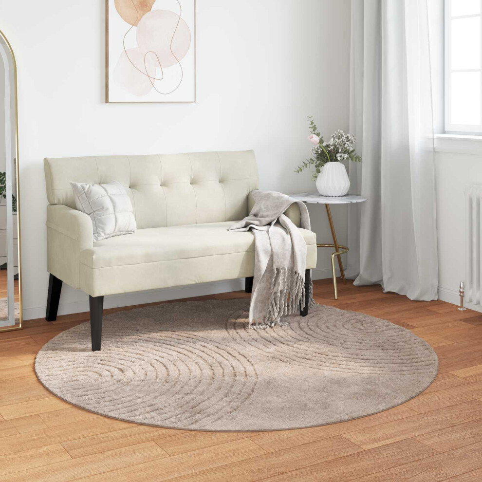 Vidaxl Area Rugs Round Galati Beige Ø 120 Cm Polyester
