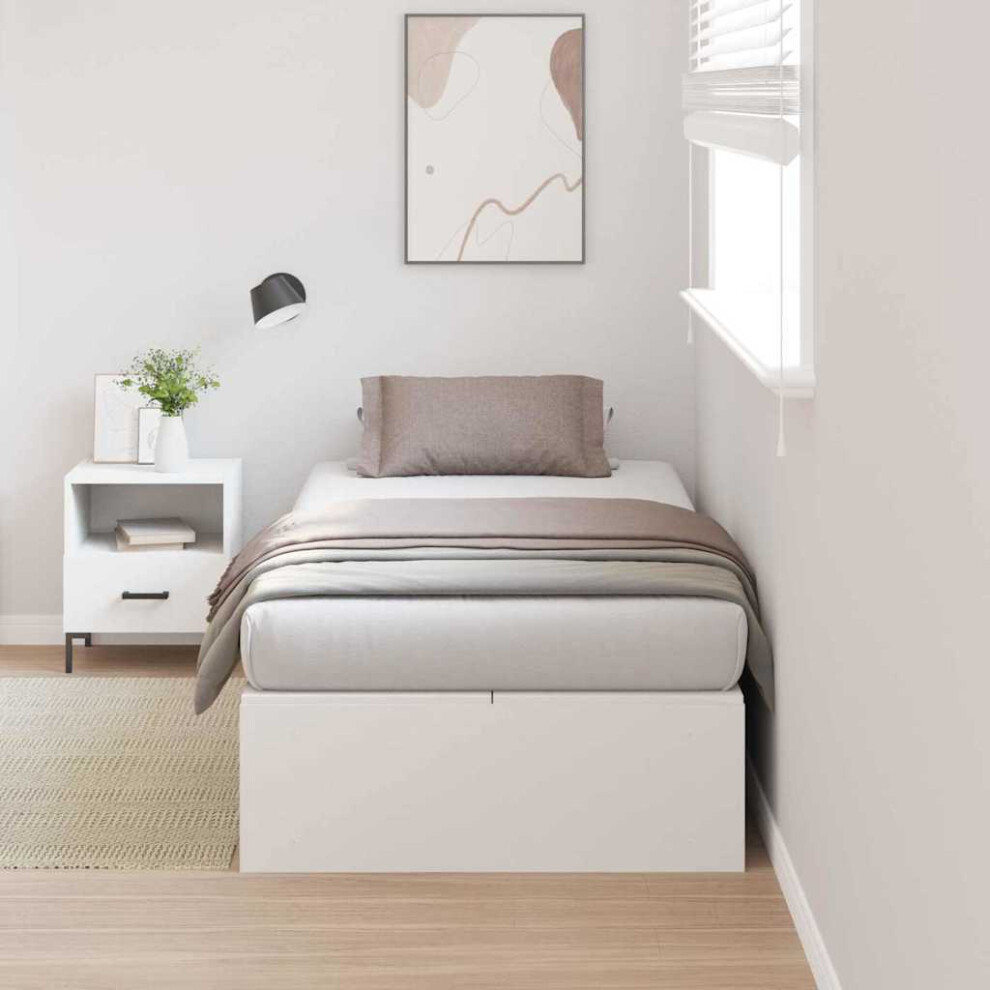 Vidaxl Storage Bed Frame 90 X 200 Cm Engineered Wood White