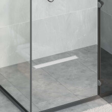 vidaXL Shower Drain 2-in-1 with 360 Siphon Silver 54 x 11 x 9.5 cm