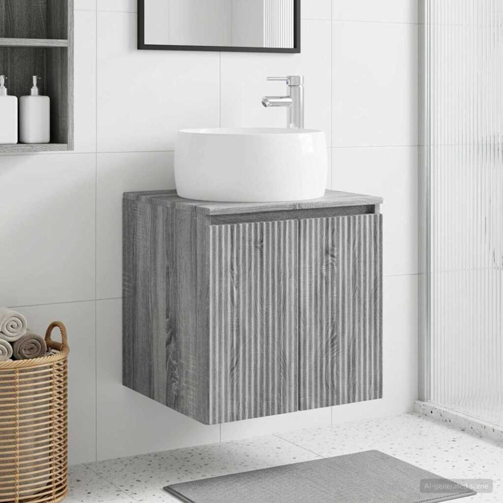Vidaxl Wall-Mounted Sink Vanity Sonoma 49.5 X 44.5 X 66 Cm Grey