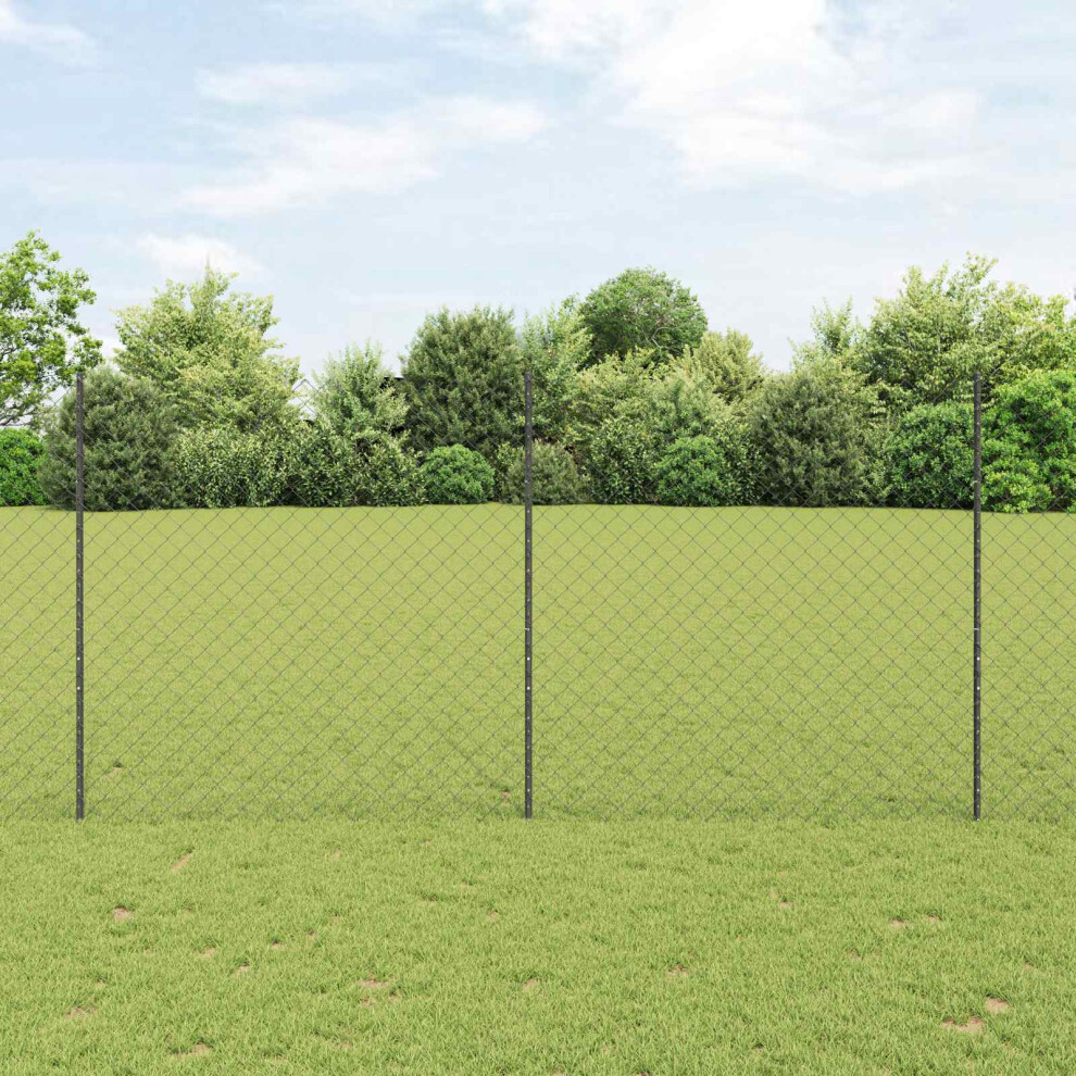 Vidaxl Chain Link Fence With Post 10 X 1.5 M Pvc-Coated Steel Grey