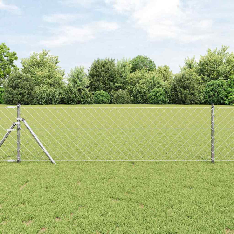 Vidaxl Ground Fix Welded Wire Fence 10 X 0.6 M Silver Mesh