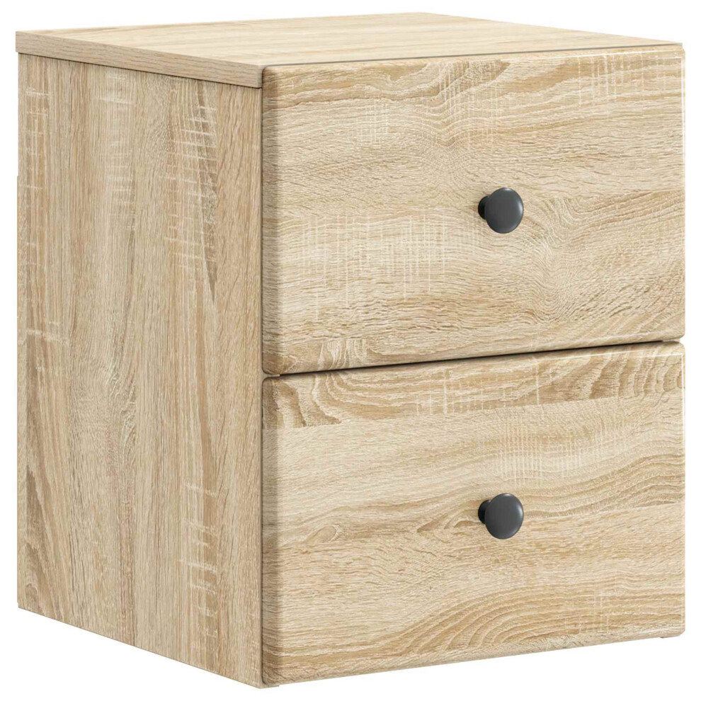 Vidaxl Wall-Mounted Bedside Cabinet Sonoma Oak 34.5 X 33 X 40 Cm