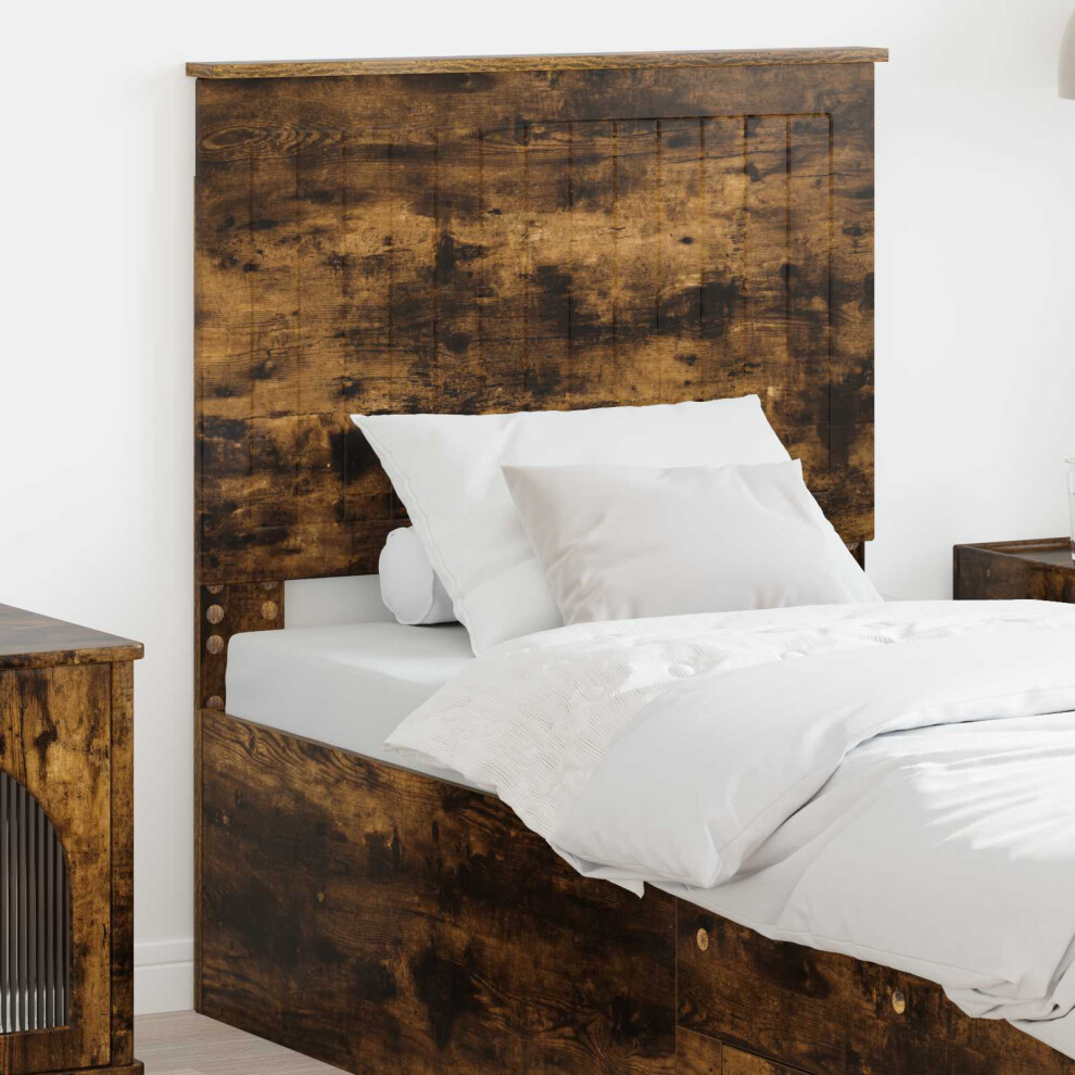 Vidaxl Headboard With Headboard Smoked Oak 80 Cm Engineered Wood
