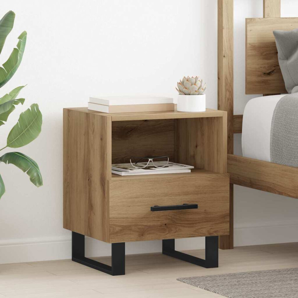 Vidaxl Bedside Cabinet Artisan Oak 40 X 35 X 47.5 Cm Engineered Wood