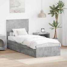 vidaXL Storage Bed Concrete Grey 75 x 190 cm Engineered Wood