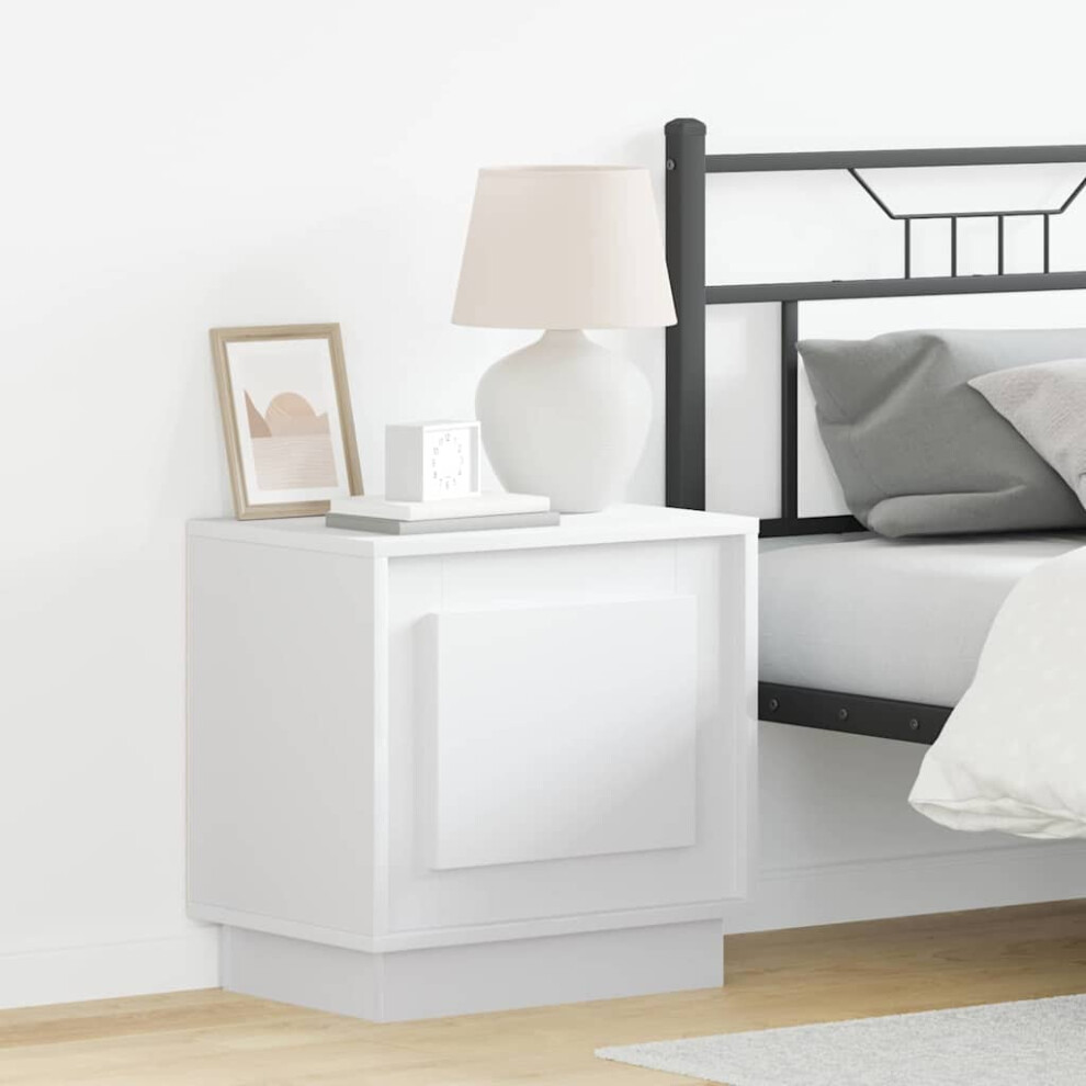 Vidaxl Bedside Cabinet White 44 X 34.5 X 45 Cm Engineered Wood