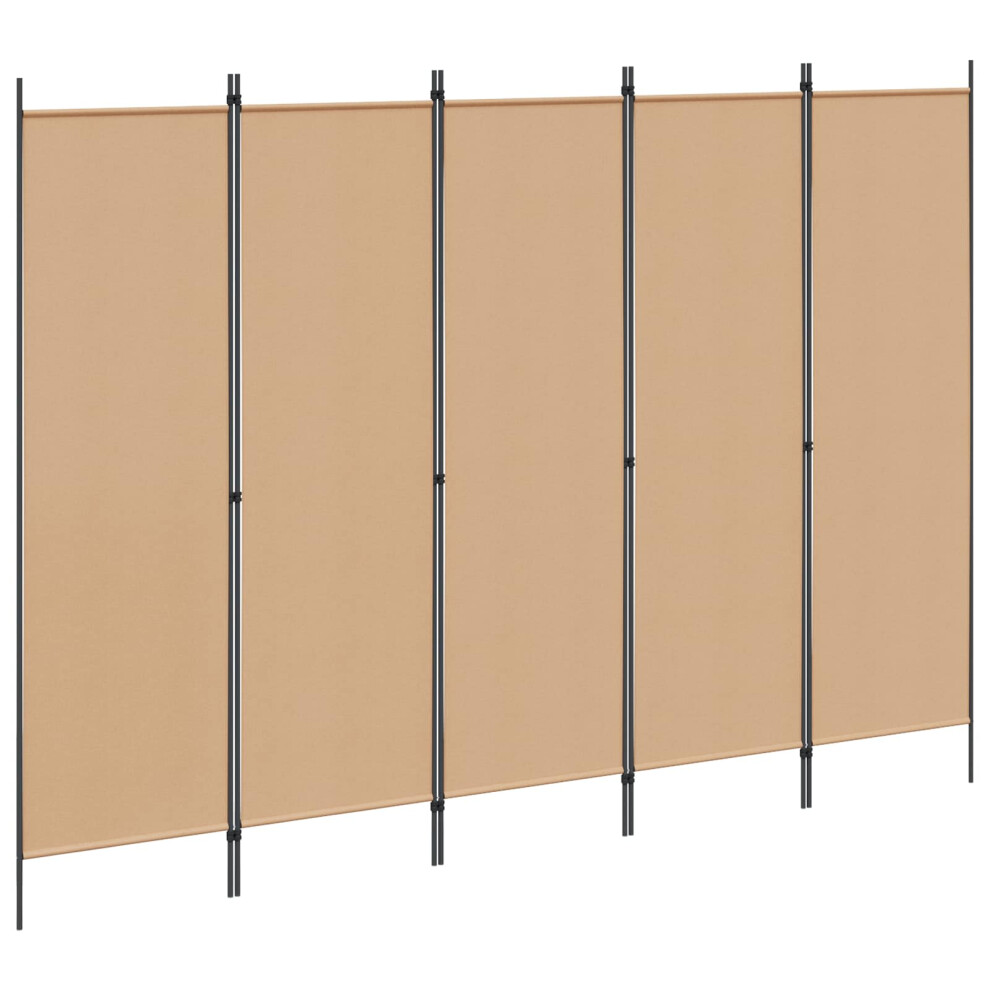 Vidaxl 5-Panel Room Divider Beige 250 X 180 Cm Fabric