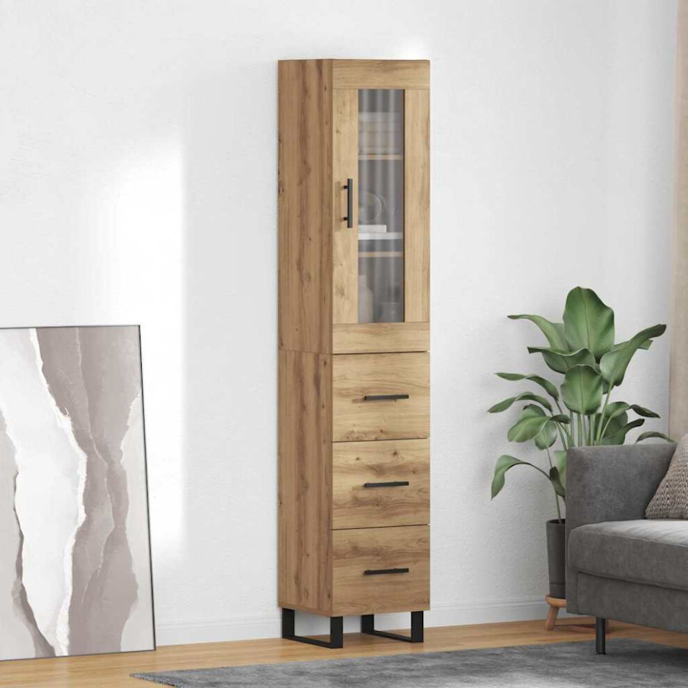 Vidaxl Highboard Artisan Oak 34.5 X 34 X 180 Cm Engineered Wood