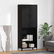 vidaXL Highboard Black Oak 69.5 x 34 x 180 cm Engineered Wood