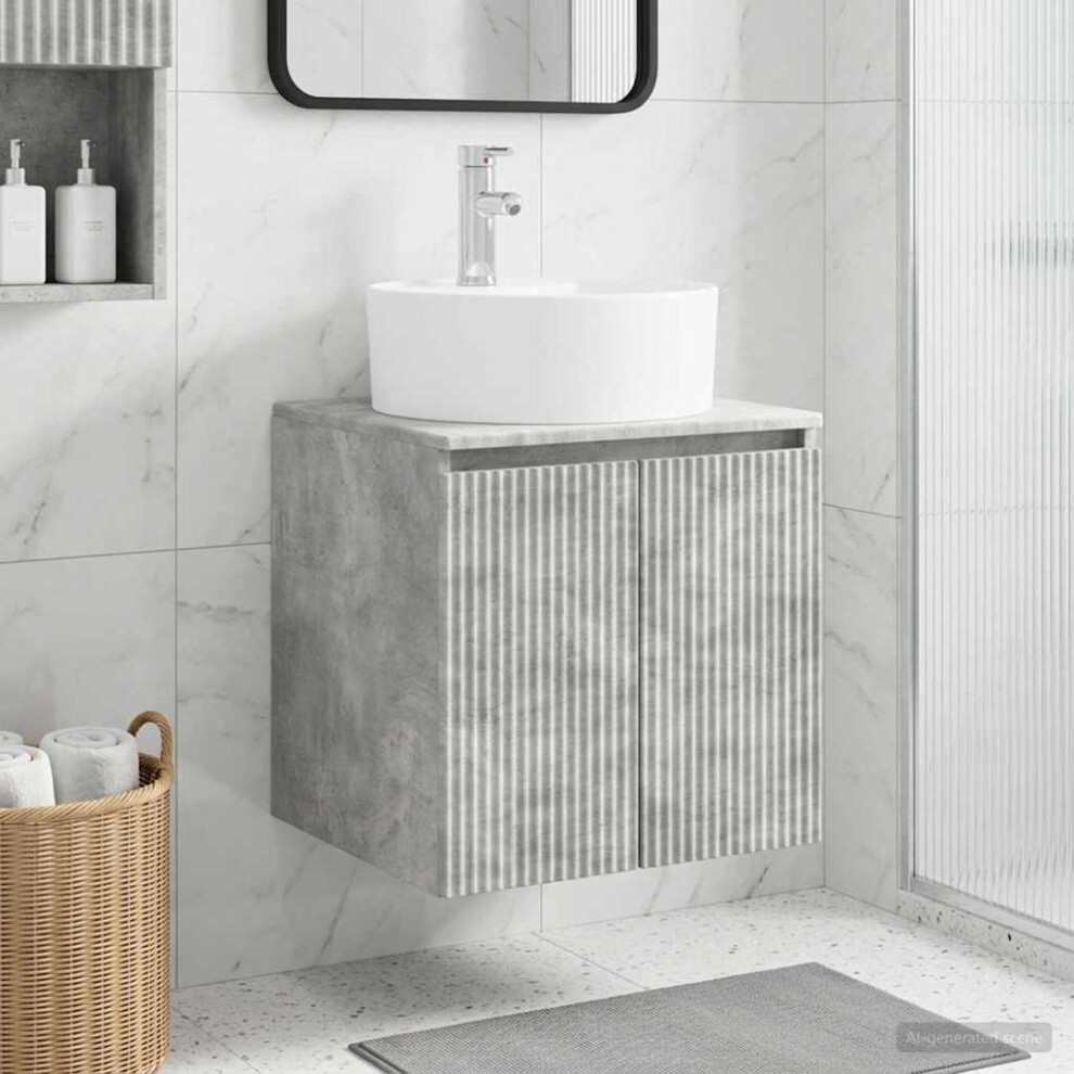 Vidaxl Wall-Mounted Sink Vanity Concrete 49.5 X 44.5 X 65 Cm Grey