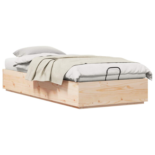 VidaXL vidaXL Ottoman Bed Frame Natural 90 x 190 cm Solid Pine Wood 1