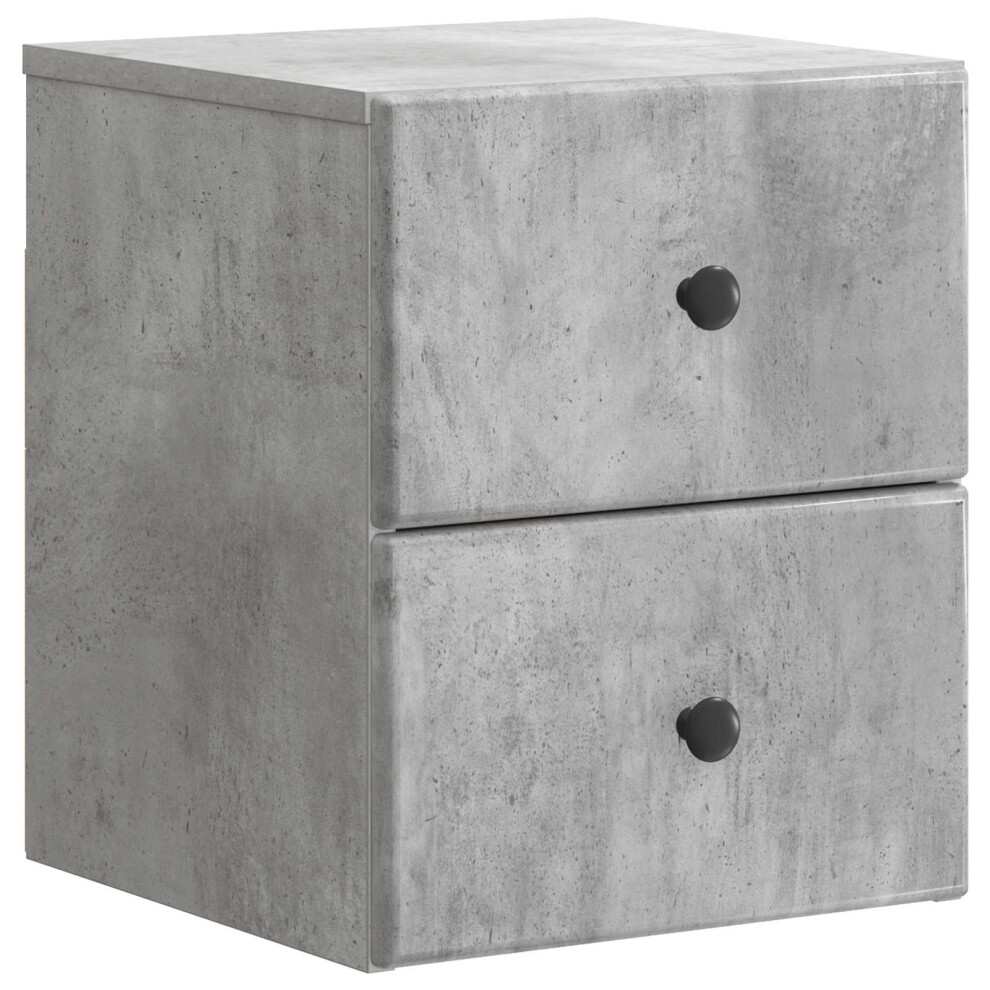 Vidaxl Wall-Mounted Bedside Cabinet Concrete Grey 34.5 X 33 X 40 Cm