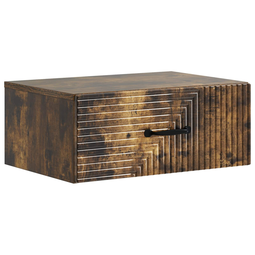 Vidaxl Wall-Mounted Bedside Cabinet Smoked Oak 49 X 34.5 X 20 Cm