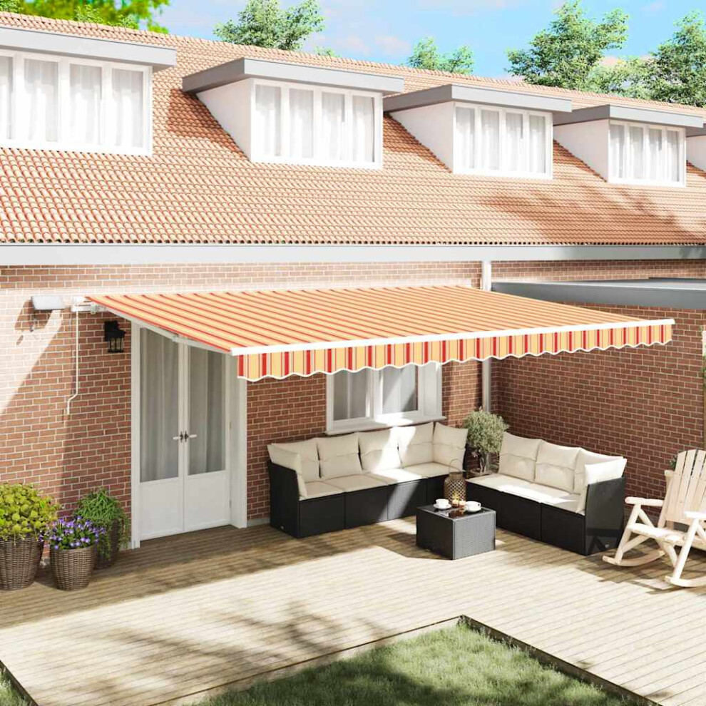 Vidaxl Retractable Awning And 500 X 300 Cm Yellow/Orange