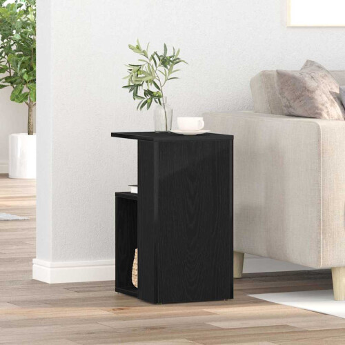 VidaXL vidaXL Side Table Black Oak 36 x 30 x 56 cm Engineered Wood 1