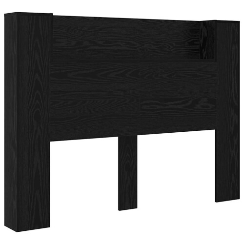 VidaXL vidaXL Storage Headboard with LED Black Oak Engineered Wood 1