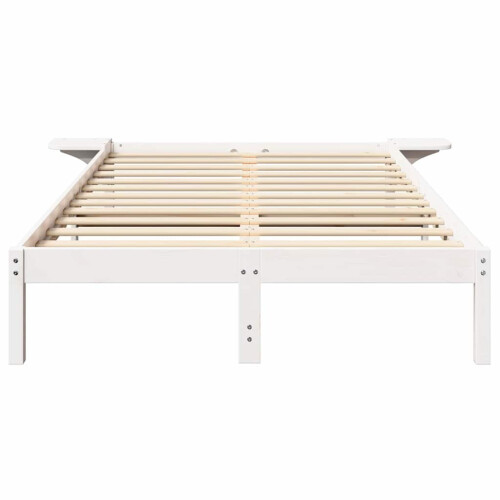 VidaXL vidaXL Bed Frame White 120 x 190 cm Solid Pine Wood 1
