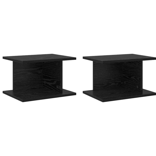 VidaXL vidaXL Bedside Table 2 pcs Black Oak 40 x 30 x 25 cm Engineered Wood 1