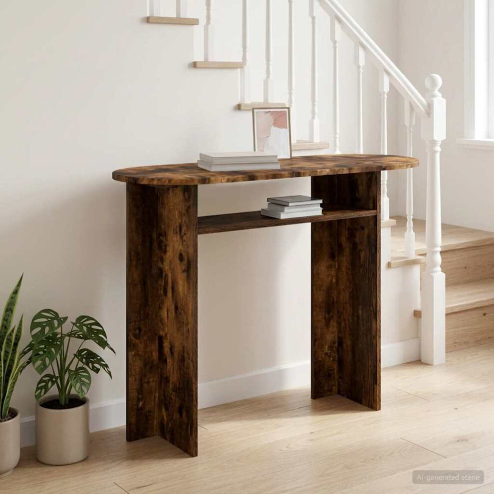 Vidaxl Console Table Smoked Oak 100 X 39.5 X 75 Cm Engineered Wood