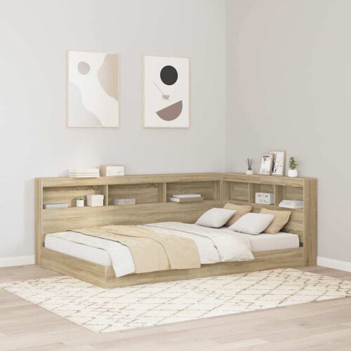 VidaXL vidaXL Storage Headboard with Shelf Sonoma Oak 120 cm Engineered Wood