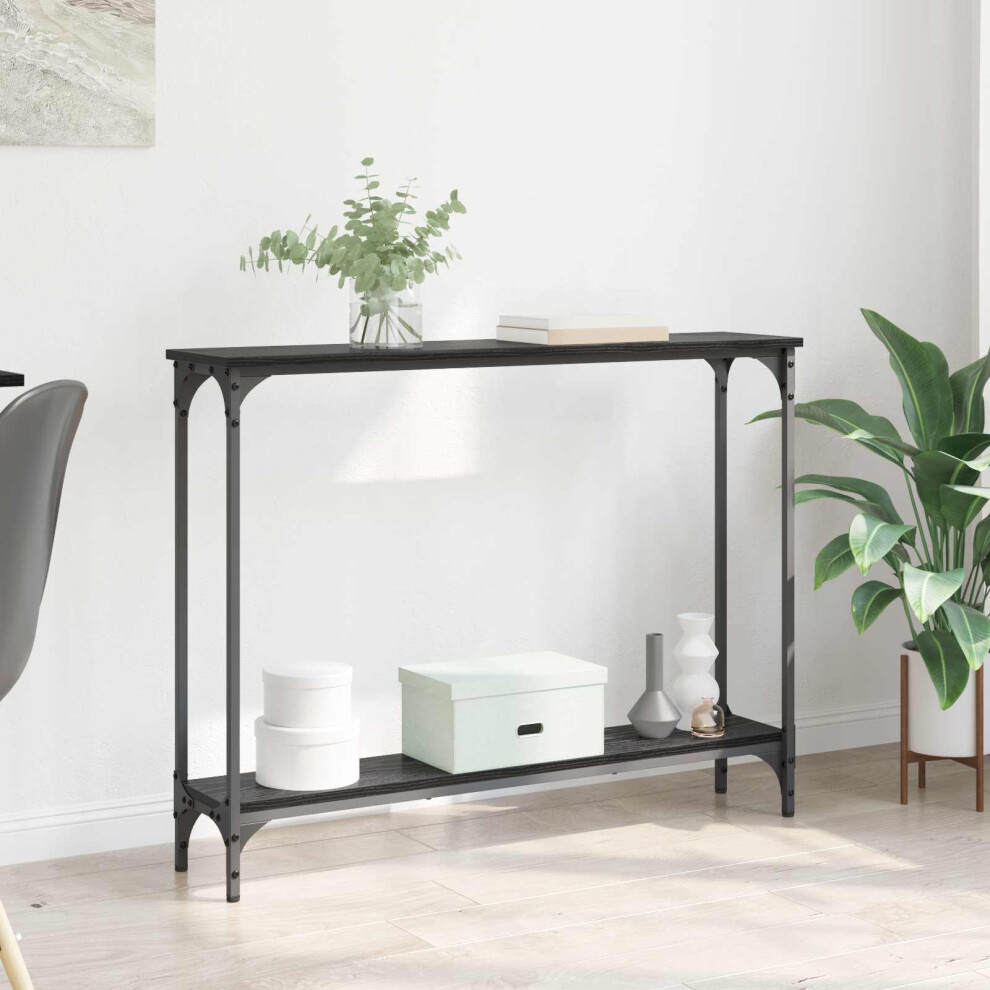 Vidaxl Console Table Oak 100 X 22.5 X 75 Cm Engineered Wood Black