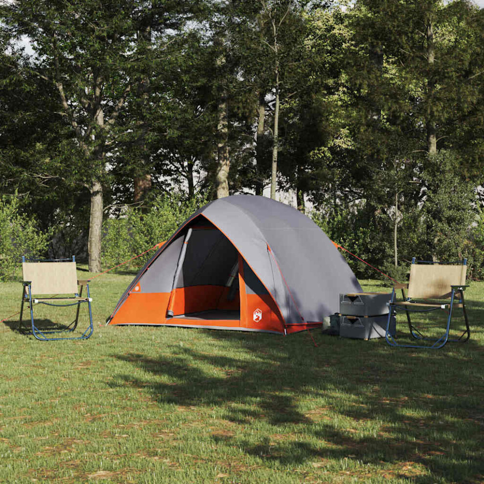 Vidaxl Camping Tent And 275 X 230 X 140 Cm Taffeta Grey/Orange