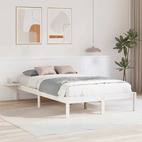 VidaXL vidaXL Bed Frame White 120 x 190 cm Solid Pine Wood