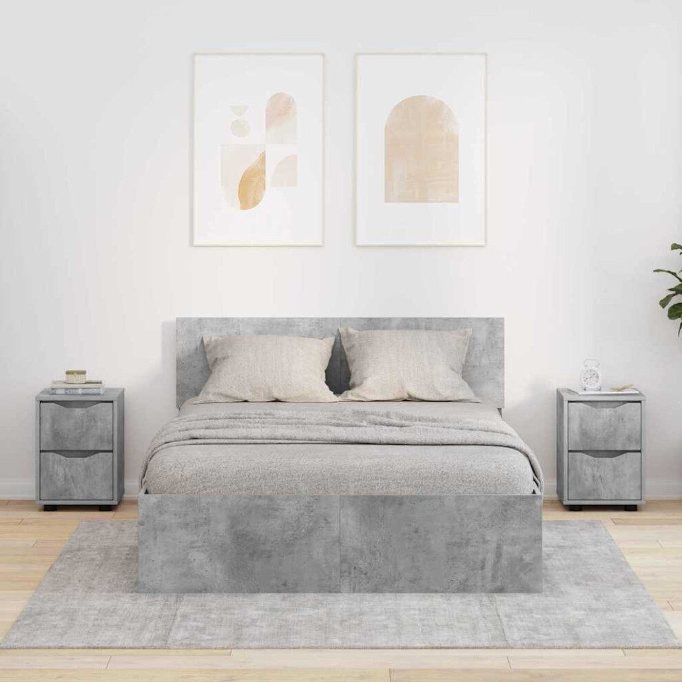 Vidaxl Bedside Tables 2 Pcs Concrete 30.5 X 30 X 43 Cm Grey