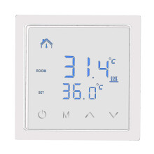 (White) Smart Thermostat 16a Floor Heating Temperature Controller With Led Touch Screen 85-265v Electric Heating Control