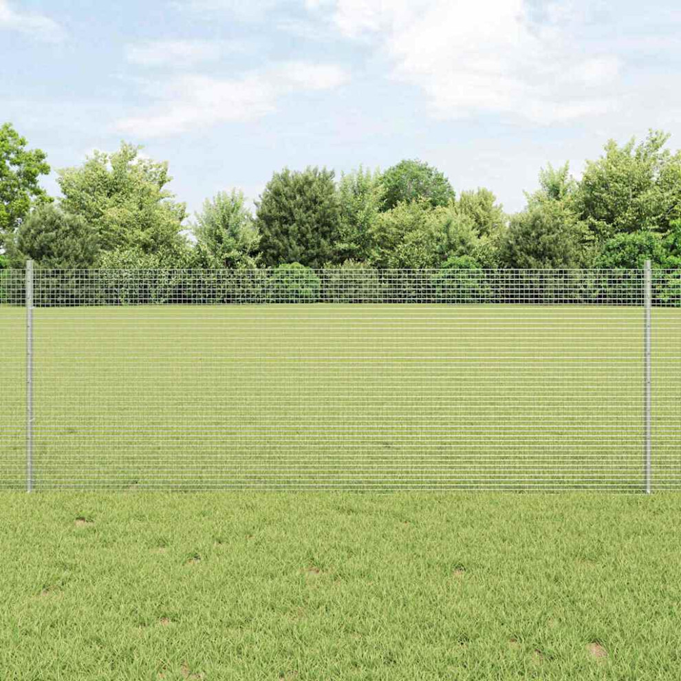 Vidaxl Welded Wire Fence With Post 10 X 0.8 M Hot-Dip Galvanised Steel